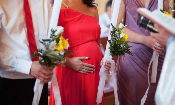 Zwangere bruid op wedding — Stockfoto