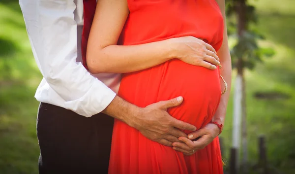 Mariée enceinte et marié — Photo