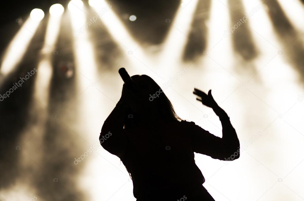 Singing woman silhouette with smoke background Stock Photo by ©melis82  29969735