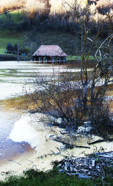 Water pollution of a copper mine exploitation — Stock Photo, Image