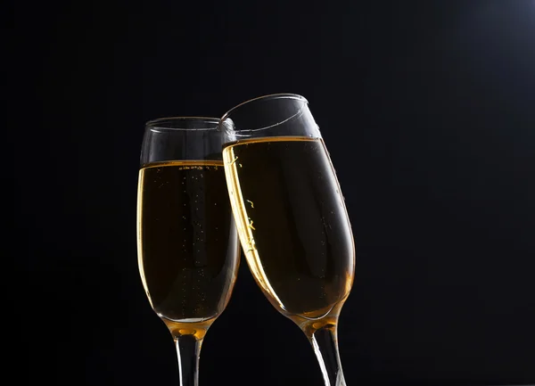 New Year's with champagne glasses — Stock Photo, Image