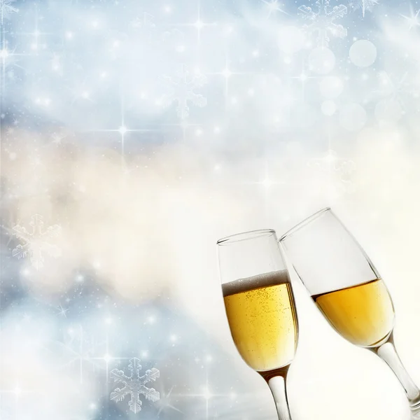 Nowy rok z kieliszki do szampana — Zdjęcie stockowe