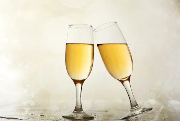 New Year's with champagne glasses — Stock Photo, Image