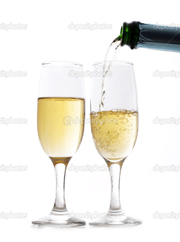 New Year's with champagne glasses