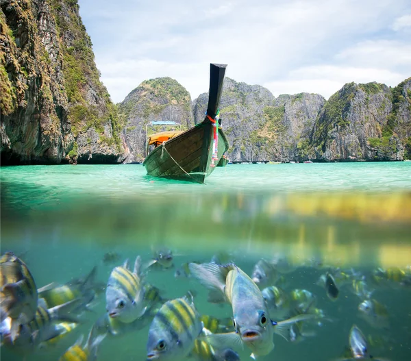 安达曼海和木船 — 图库照片