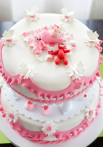Christening cake for baby girl — Stock Photo, Image