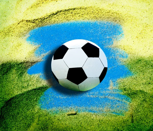 Bandera de Brasil colores y pelota — Foto de Stock