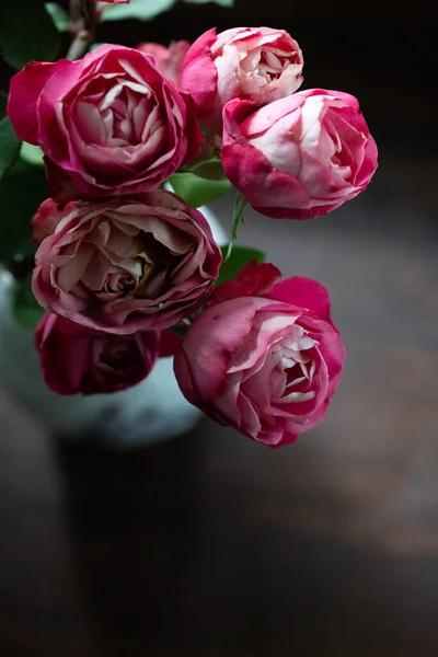 Roses Roses Roses Séchantes Vintage Dans Vase — Photo