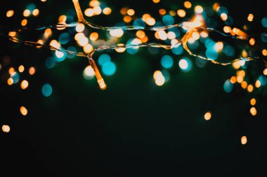 Renkli noel ışıkları tatil arkaplanı