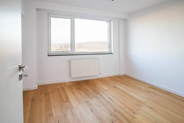 White Empty Room Wooden Floor — Stock Photo, Image