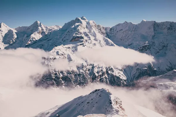 Εκπληκτικό Χιόνι Καλύπτονται Κορυφές Στην Ελβετική Άλπεις Jungfrau Περιοχή Από — Φωτογραφία Αρχείου