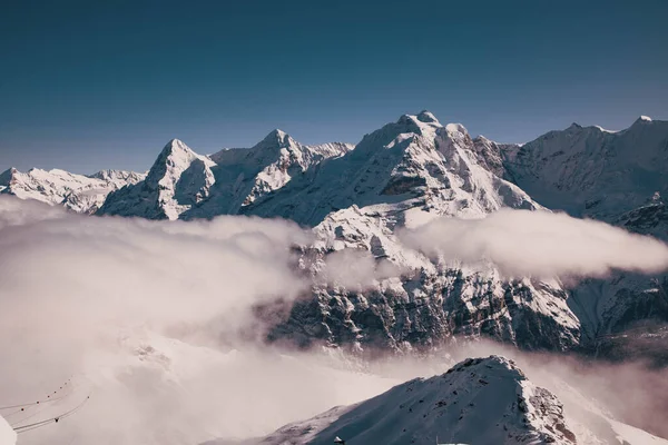 Csodálatos Havas Csúcsok Svájci Alpokban Jungfrau Régió Schilthorn — Stock Fotó