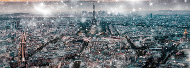 Paris 'te Eyfel Kulesi' ne kar yağışı