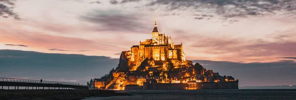 Tidelands Mont Saint Michel Kanał Manche Droga Jakuba Droga Santiago — Zdjęcie stockowe