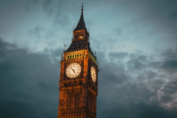 Noc Londynie Big Ben Pałacu Westminster — Zdjęcie stockowe