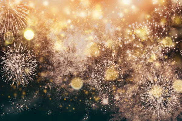 Bokeh Und Feuerwerk Festlichen Feiertag Weihnachten Oder Neujahr Hintergrund — Stockfoto
