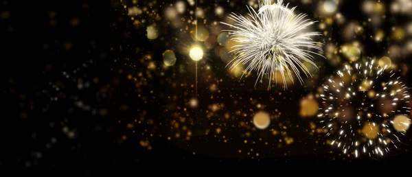 Bokeh Fireworks Festive Holiday Christmas New Year Background — Stock Photo, Image