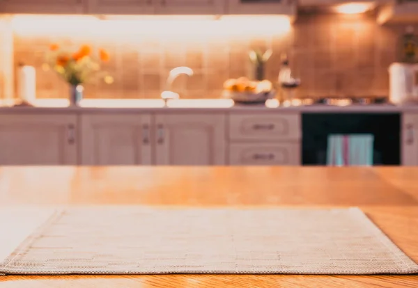 Розмитий Інтер Кухні Настільний Простір Домашнього Тла — стокове фото