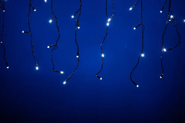 Abstract Christmas Lights Background Blue — Stockfoto