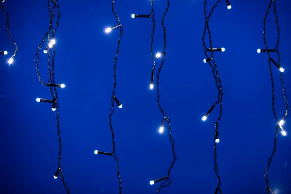 Abstract Christmas Lights Background Blue — Stock Photo, Image