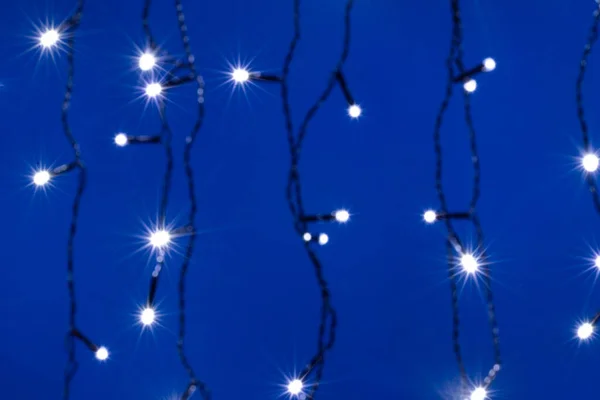 Mavi Üzerine Soyut Noel Işıkları — Stok fotoğraf