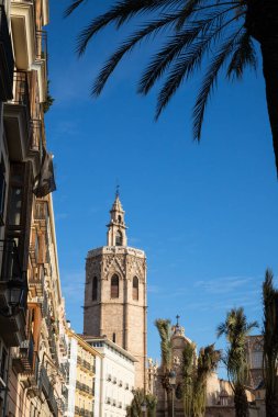 VALENCIA , SPAIN - DECEMBER 6, 2021: historical buildings in Valencia old town