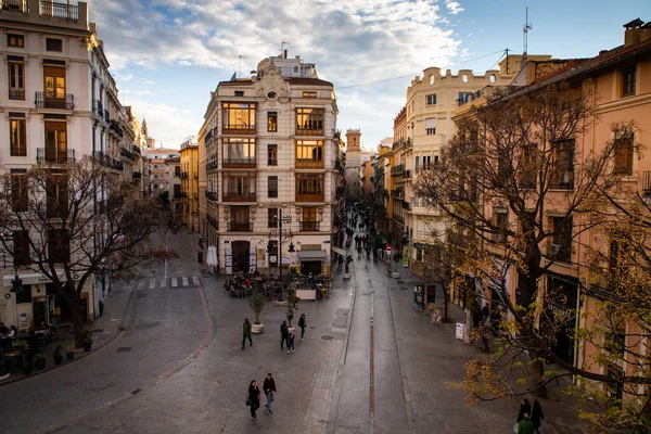 Valencia Spain December 2021 Aerial Cityscape View Serranos Towers Old — Fotografia de Stock