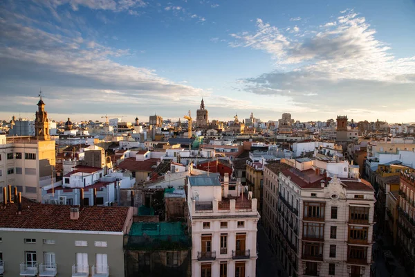 Valencia Spain December 2021 Aerial Cityscape View Serranos Towers Old — ストック写真