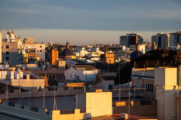 Valencia Spain December 2021 Aerial Cityscape View Serranos Towers Old —  Fotos de Stock