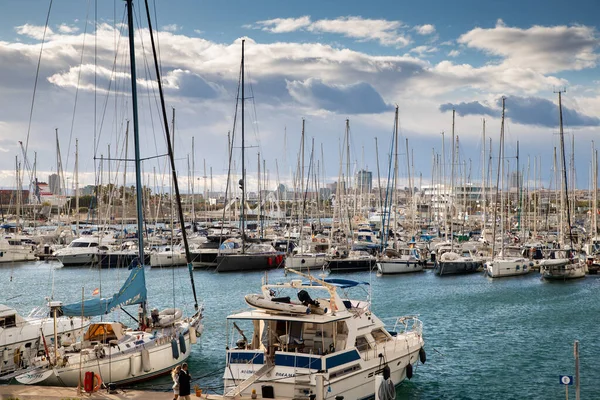 Valencia Spain December 2021 Yachts Boats Valencia Marina — ストック写真