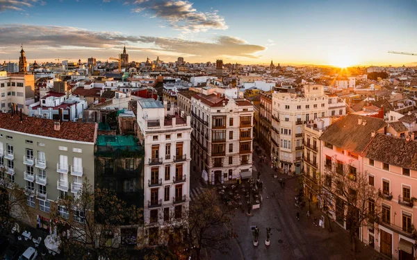 Valencia Ισπανια Δεκεμβριου 2021 Αεροφωτογραφία Από Τους Πύργους Του Σερράνου — Φωτογραφία Αρχείου