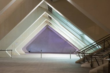 VALENCIA , SPAIN - DECEMBER 6, 2021: The city of the Arts and Sciences, Ciudad de las Artes y las Ciencias at sunset in Valencia, Spain.