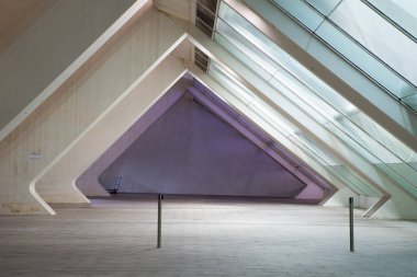 VALENCIA , SPAIN - DECEMBER 6, 2021: The city of the Arts and Sciences, Ciudad de las Artes y las Ciencias at sunset in Valencia, Spain.