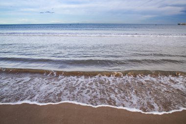 waves and sand at the beach