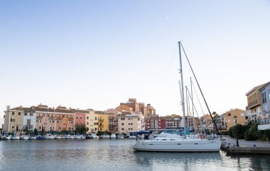 VALENCIA , SPAIN - DECEMBER 8, 2021: traditional buildings of Port Saplaya  the Little Venice near Valencia  Spain