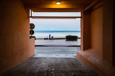VALENCIA , SPAIN - DECEMBER 8, 2021: traditional buildings of Port Saplaya  the Little Venice near Valencia  Spain