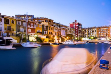 VALENCIA , SPAIN - DECEMBER 8, 2021: traditional buildings of Port Saplaya  the Little Venice near Valencia  Spain