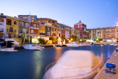 VALENCIA , SPAIN - DECEMBER 8, 2021: traditional buildings of Port Saplaya  the Little Venice near Valencia  Spain