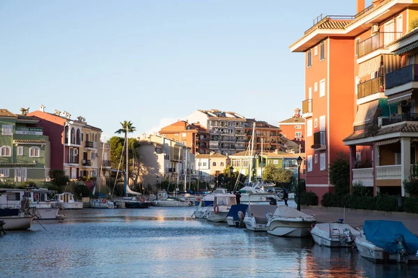 Valencia Spain December 2021 Traditional Buildings Port Saplaya Little Venice — стоковое фото