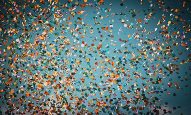 background of confetti in the air celebration in the city