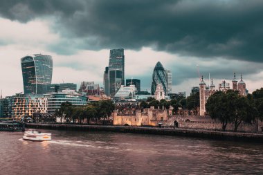 view over the city of London with modern skyscrapers