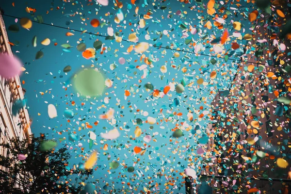 Background Confetti Air Celebration City — Stock Photo, Image