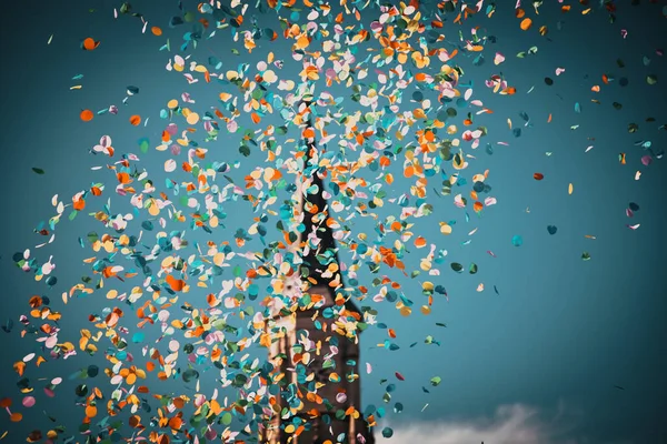 Background Confetti Air Celebration City — Stock Photo, Image