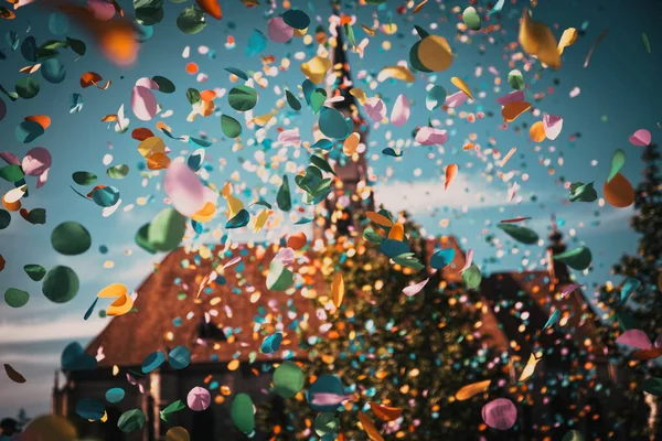 Background Confetti Air Celebration City — Φωτογραφία Αρχείου