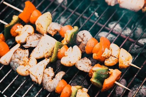 Barbecue Fresh Vegetables Summer — Foto Stock