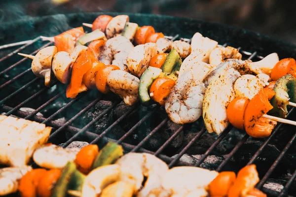 Barbecue Fresh Vegetables Summer — Stockfoto