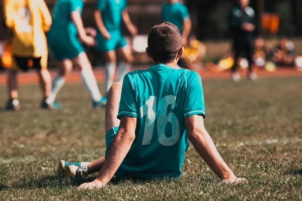 Kids Playing Soccer Summer — 图库照片