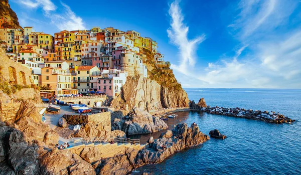 Picturesque City Manarola Cinque Terre National Park Liguria Region Italy — стокове фото