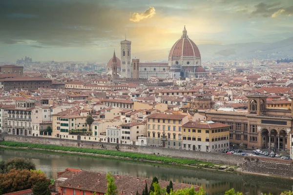 Vista Panorámica Florencia Con Catedral Santa Maria Del Fiore Duomo — Foto de Stock