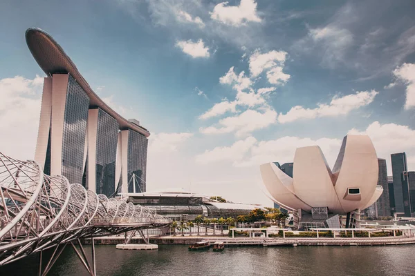 Singapur Singapur Marzo 2019 Singapore Skyline Distrito Negocios Singapur —  Fotos de Stock